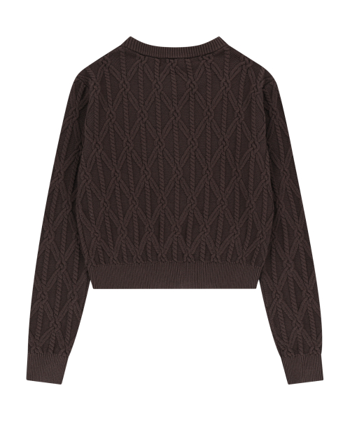 Sun Button Pattern Cardigan (Brown)