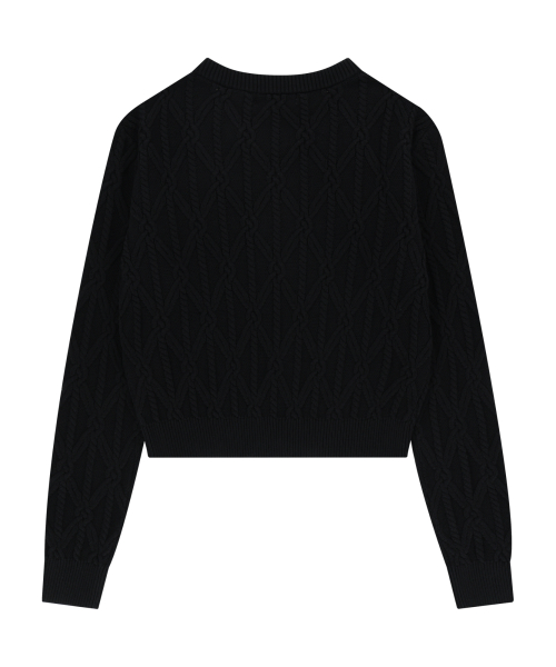 Sun Button Pattern Cardigan (Black)