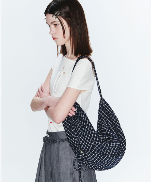LASSIE BAG - CHECK NAVY