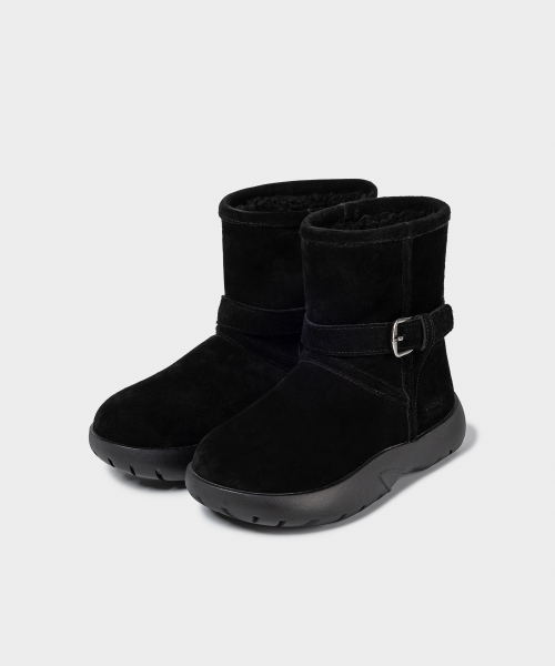 BOUCLE BUCKLE WINTER BOOTS / BLACK