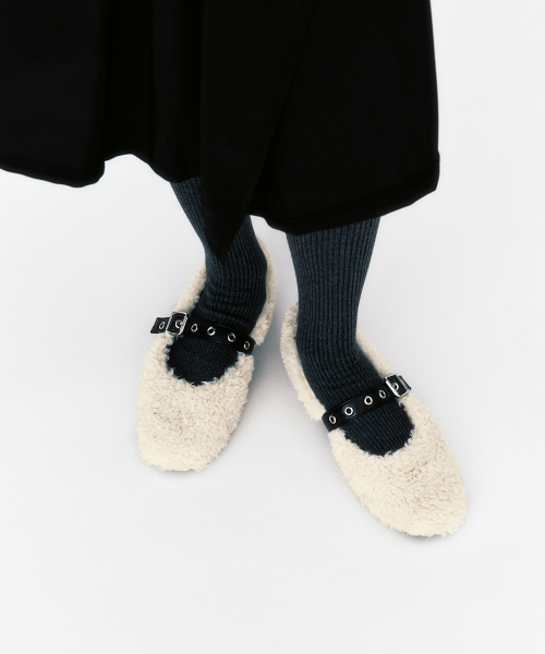 BOUCLE BALLERINA FLAT / 2 COLORS