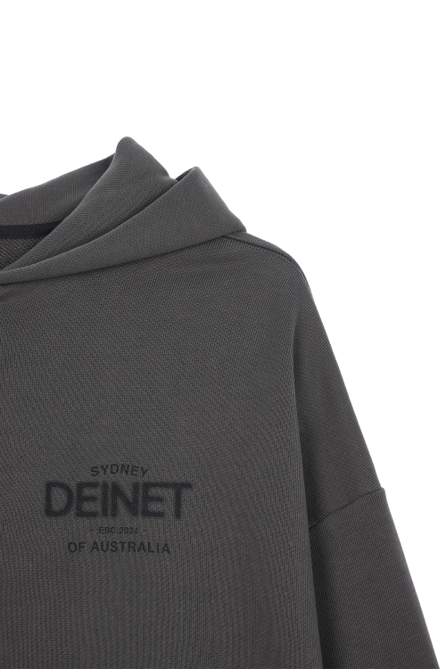 LOST IN SYDNEY ZIP-UP HOODIE IN CHARCOAL