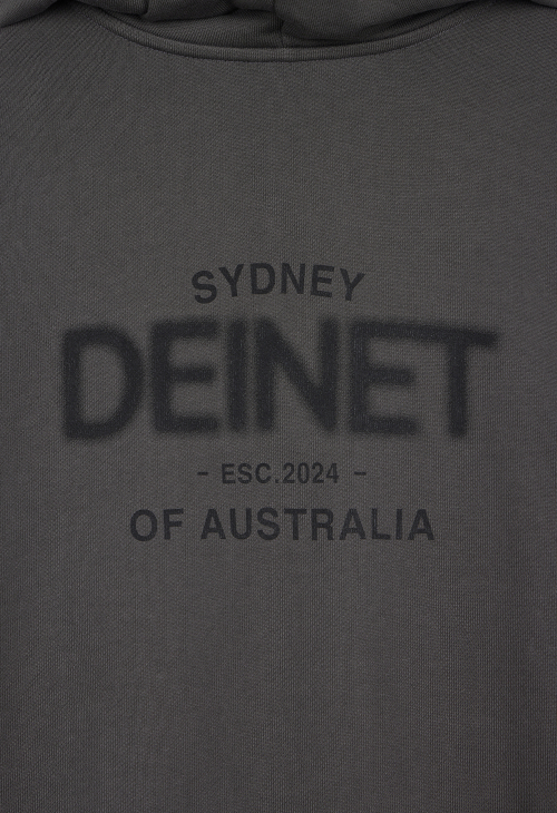 LOST IN SYDNEY ZIP-UP HOODIE IN CHARCOAL