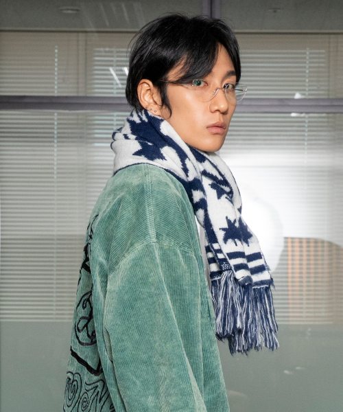 XTA050 오리진 리버시블 헤어리 머플러 (NAVY)