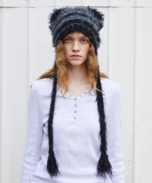 TEDDY FLUFFY BEANIE ivory