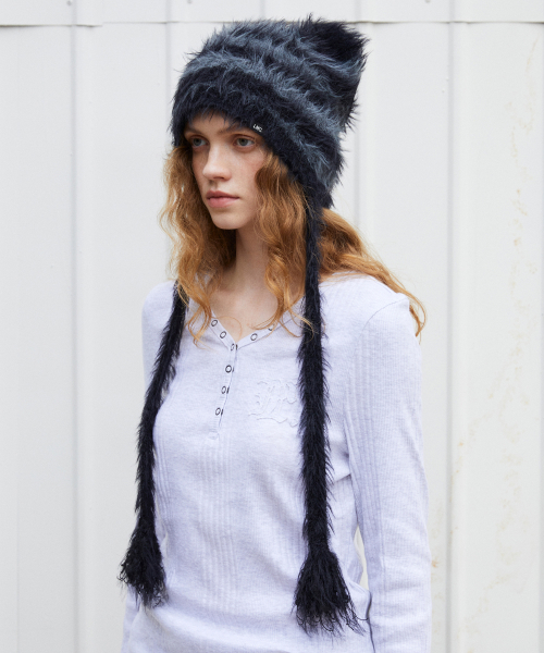 TEDDY FLUFFY BEANIE ivory