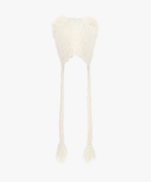 TEDDY FLUFFY BEANIE ivory