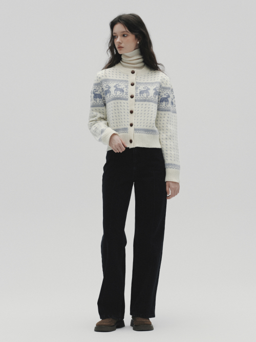 LILAS woolen kowichan knit cardigan_2colors