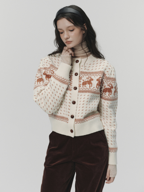 LILAS woolen kowichan knit cardigan_2colors