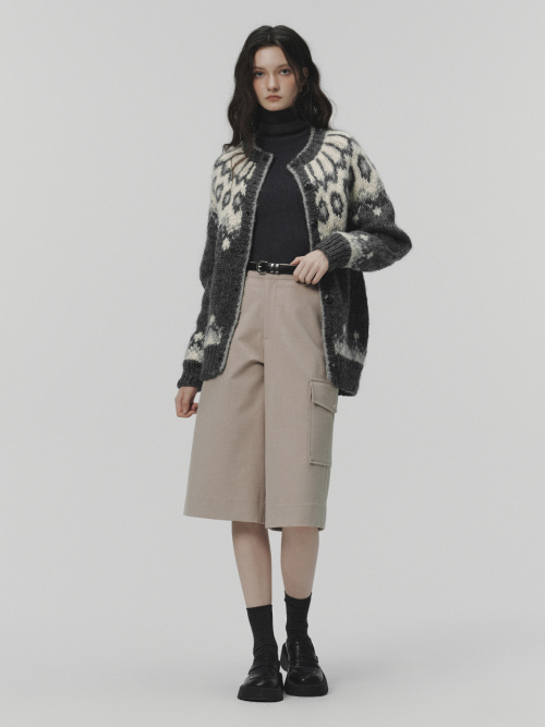 NELLE wool half pants_LIGHT GRAY