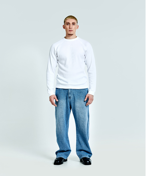Waffle logo longsleeve - White