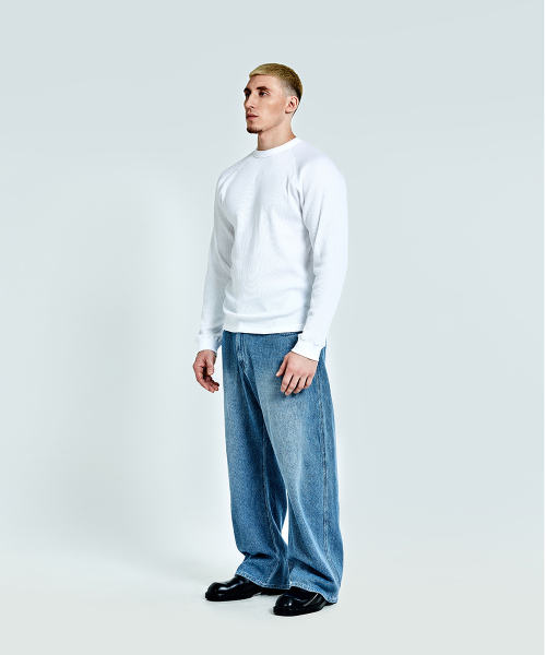 Waffle logo longsleeve - White