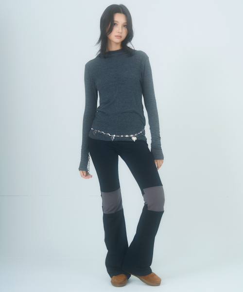 INCISION BOOTS CUT LEGGINGS [BLACK]