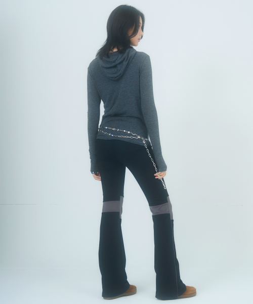 INCISION BOOTS CUT LEGGINGS [BLACK]
