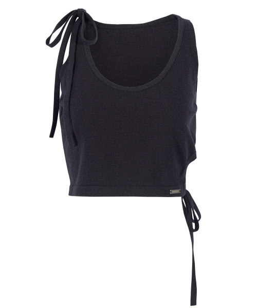 STRING KNIT VEST [BLACK]