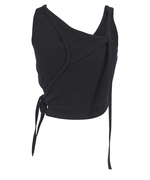 STRING KNIT VEST [BLACK]