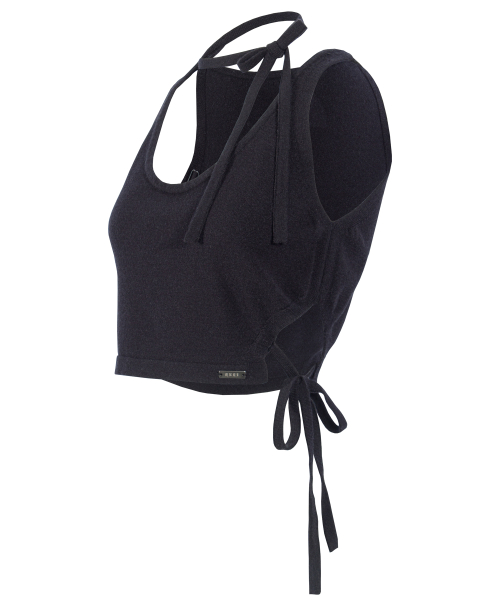 STRING KNIT VEST [BLACK]