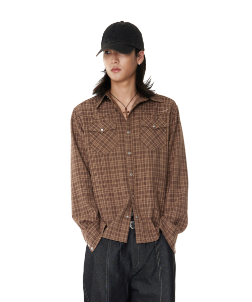 Western Check Shirts (Brown)