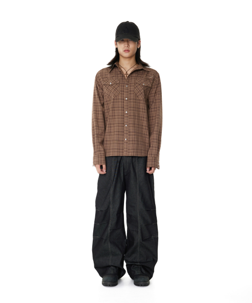 Western Check Shirts (Brown)