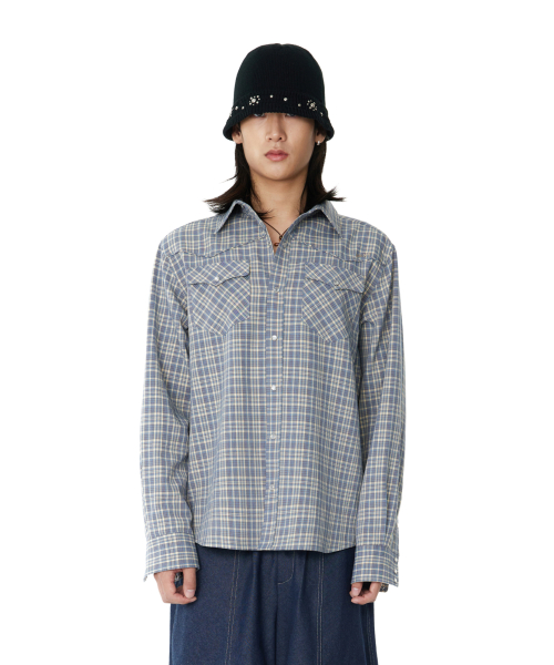 Western Check Shirts (Blue)