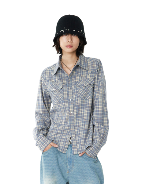 Western Check Shirts (Blue)