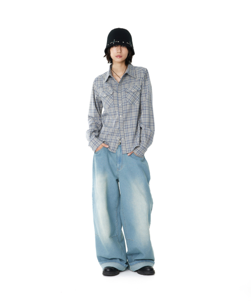 Western Check Shirts (Blue)