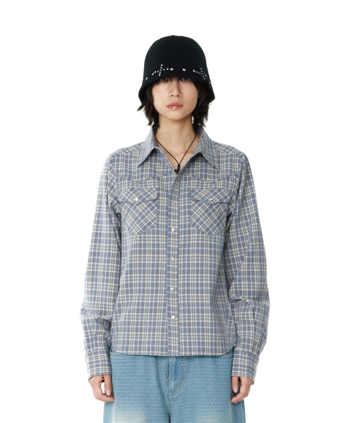 Western Check Shirts (Blue)