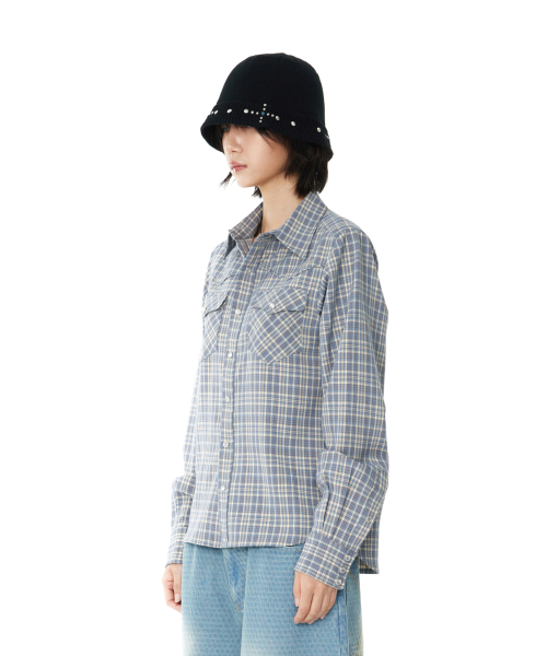 Western Check Shirts (Blue)