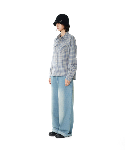 Western Check Shirts (Blue)