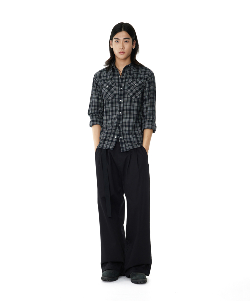 Western Check Shirts (Black)