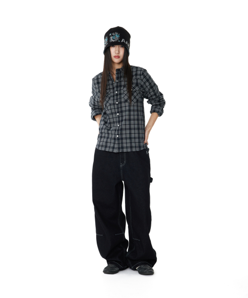 Western Check Shirts (Black)