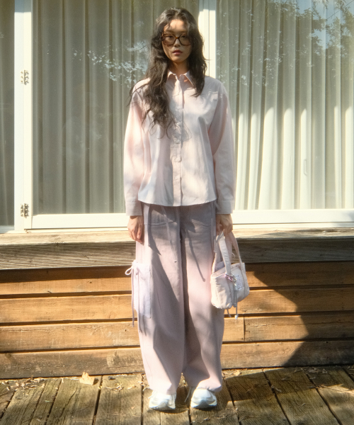 Ribbon Cotton Pants (Purple)