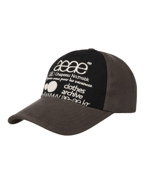 WEB LOGO 5 PANNEL BALL CAP [DARK BROWN/BLACK]