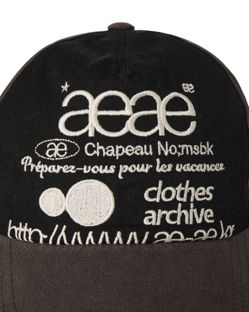 WEB LOGO 5 PANNEL BALL CAP [DARK BROWN/BLACK]
