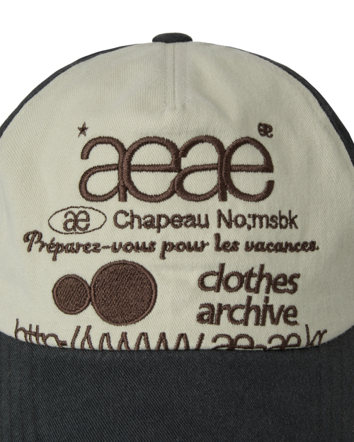 WEB LOGO 5 PANNEL BALL CAP [NAVY/IVORY]