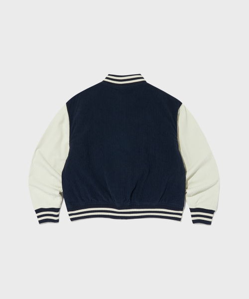 여성 코듀로이 스냅 바시티 자켓 Dark Navy