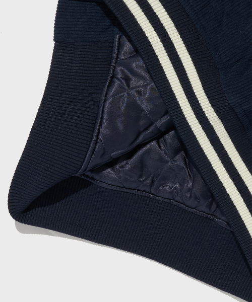 여성 코듀로이 스냅 바시티 자켓 Dark Navy