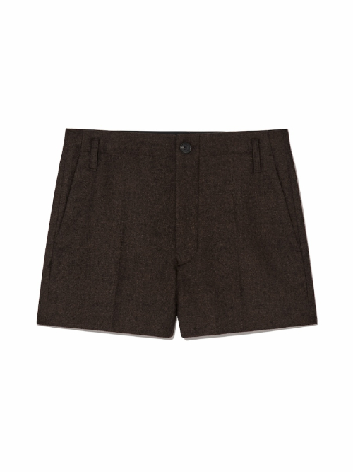 G WOOL MINI SHORTS (BROWN)