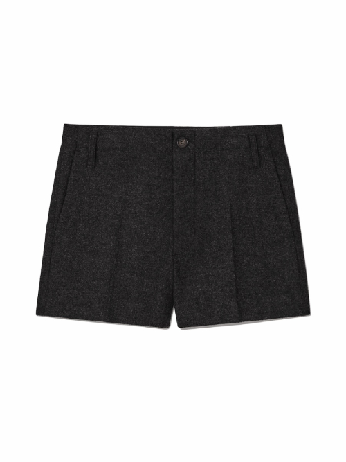 G WOOL MINI SHORTS (CHARCOAL)