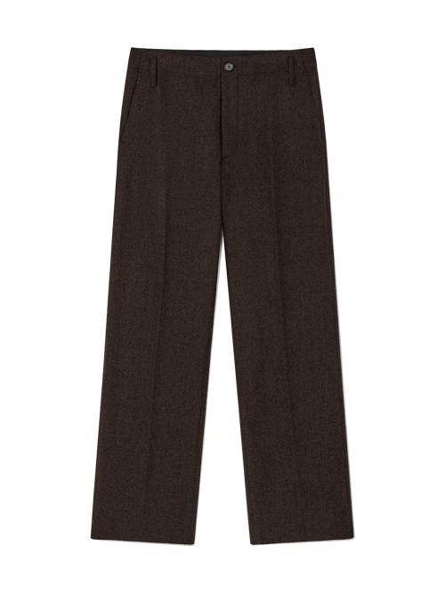 G STRAIGHT WOOL PANTS (BROWN)