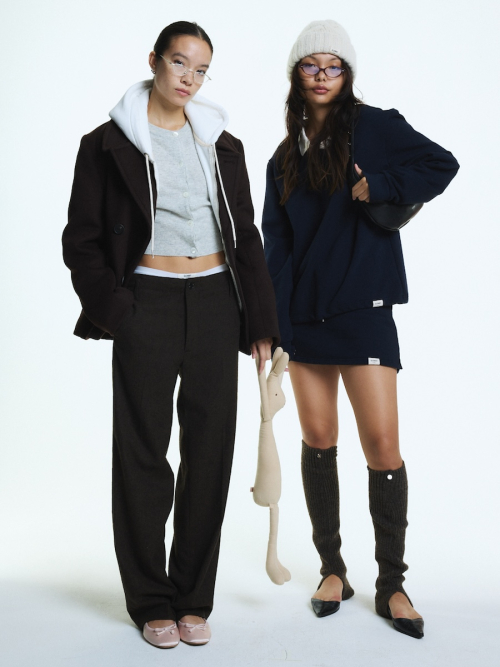 G STRAIGHT WOOL PANTS (BROWN)