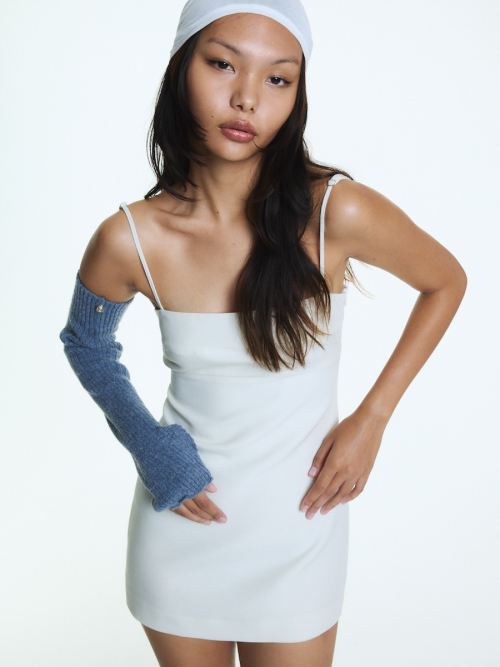 G SLIP MINI DRESS (IVORY)