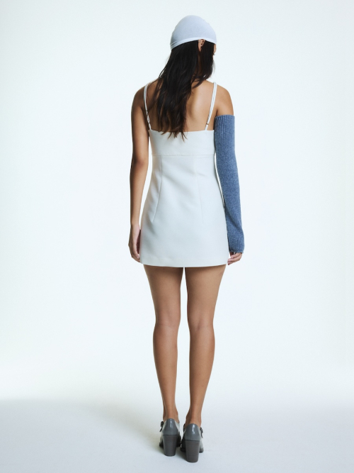 G SLIP MINI DRESS (IVORY)
