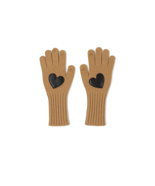 HEART PATCH GLOVE [CAMEL]
