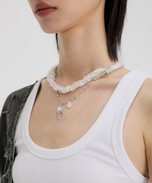 Braided Handmade Necklace (FL-730_White)