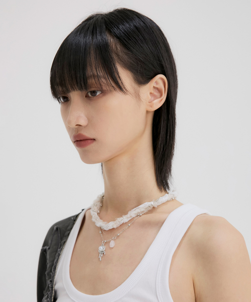 Braided Handmade Necklace (FL-730_White)