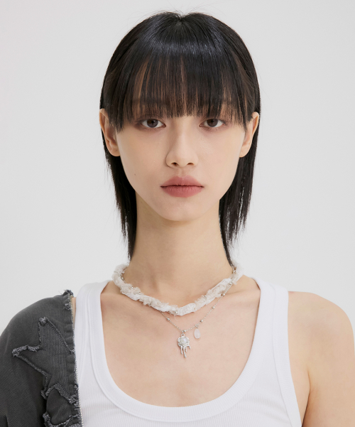 Braided Handmade Necklace (FL-730_White)