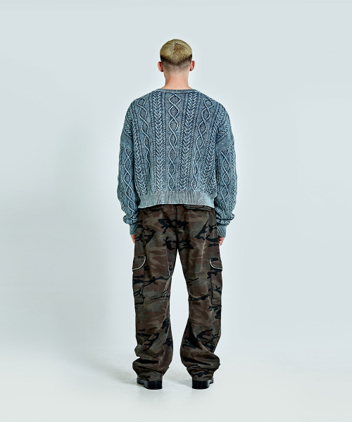 Twisted denim knit - Blue