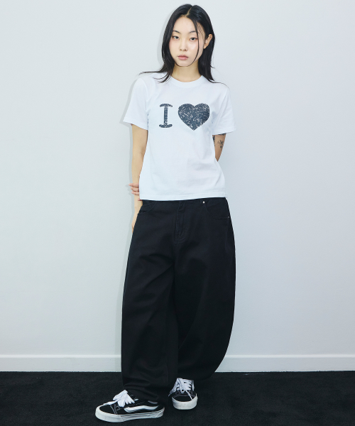 코튼 스윙 벌룬핏 팬츠[블랙]