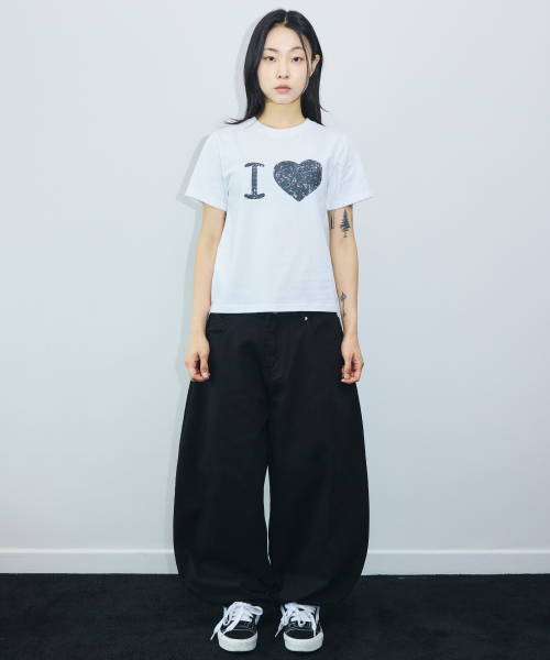 코튼 스윙 벌룬핏 팬츠[블랙]